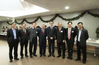 Group photo of (from left) Prof. Cho Chi-hin, Prof. Fung Kwok-pui, Prof. Wing Yun-kwok, Prof. Chan Wai-yee, Prof. Francis Chan, Prof. Joseph Lau, Prof. Dennis Lo and Prof. Woody Chan taken during the Party